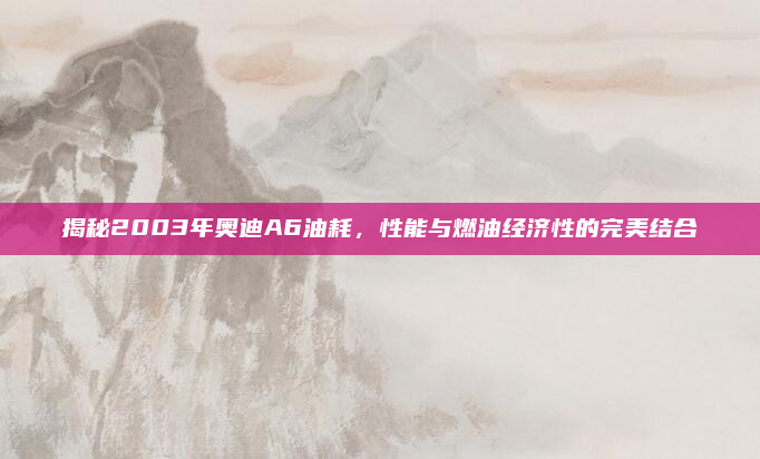 揭秘2003年奥迪A6油耗，性能与燃油经济性的完美结合