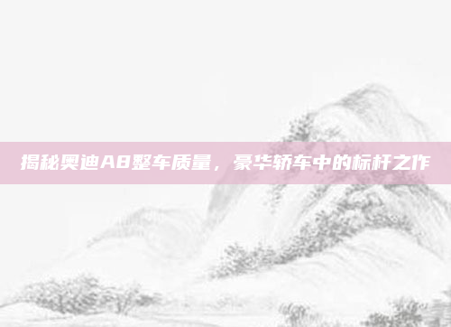 揭秘奥迪A8整车质量,豪华轿车中的标杆之作