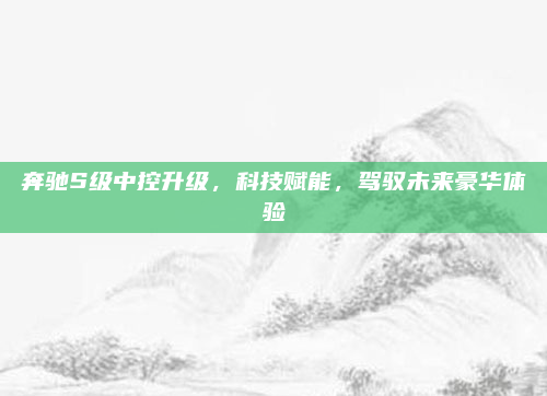 奔驰S级中控升级，科技赋能，驾驭未来豪华体验