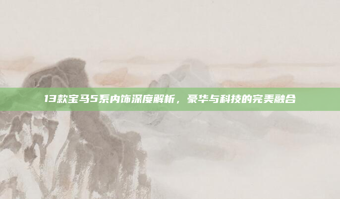 13款宝马5系内饰深度解析，豪华与科技的完美融合