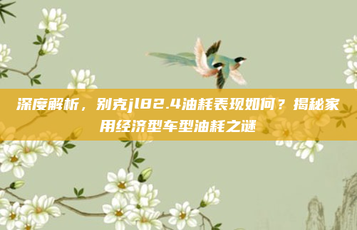 深度解析,别克jl82.4油耗表现如何?揭秘家用经济型车型油耗之谜