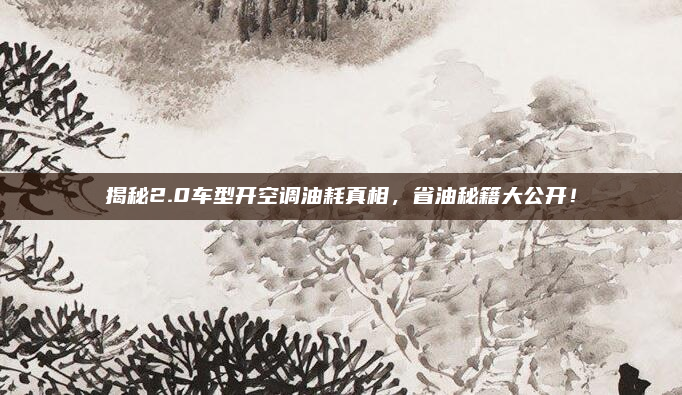 揭秘2.0车型开空调油耗真相,省油秘籍大公开!