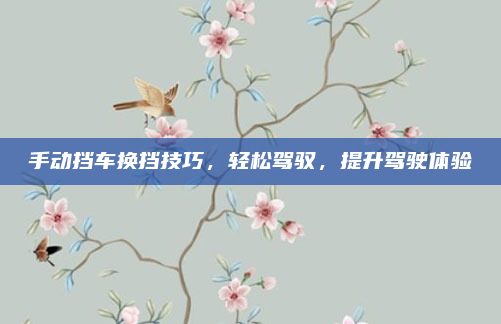 手动挡车换挡技巧,轻松驾驭,提升驾驶体验