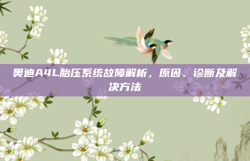 奥迪A4L胎压系统故障解析，原因、诊断及解决方法