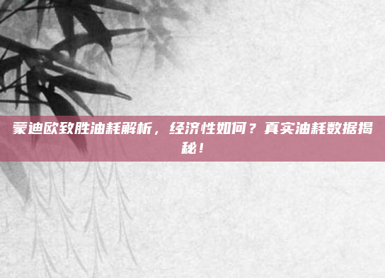 蒙迪欧致胜油耗解析,经济性如何?真实油耗数据揭秘!