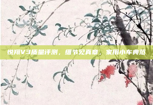 悦翔V3质量评测,细节见真章,家用小车典范