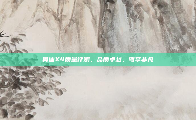 奥迪X4质量评测，品质卓越，驾享非凡