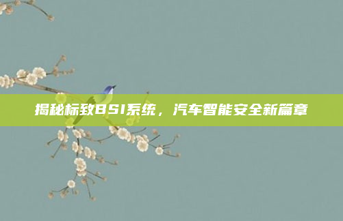 揭秘标致BSI系统,汽车智能安全新篇章
