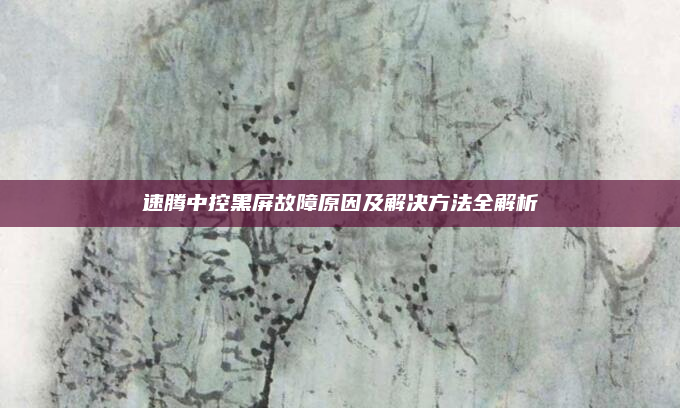 速腾中控黑屏故障原因及解决方法全解析