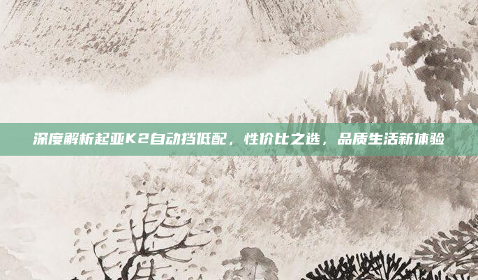 深度解析起亚K2自动挡低配，性价比之选，品质生活新体验