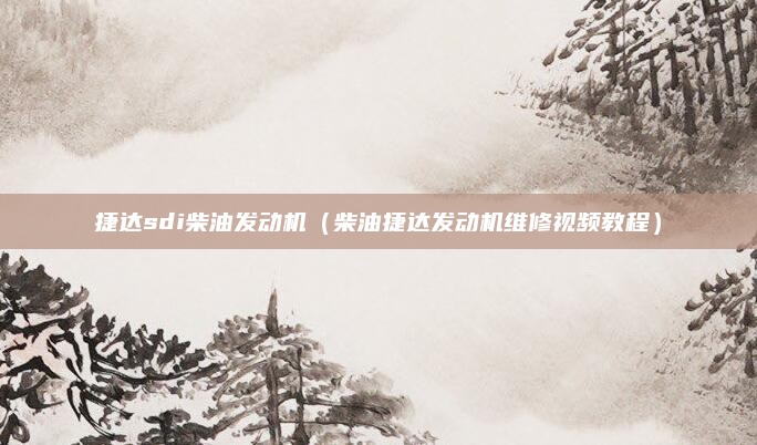 捷达sdi柴油发动机(柴油捷达发动机维修视频教程)