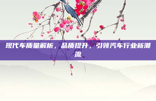 现代车质量解析，品质提升，引领汽车行业新潮流