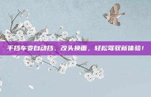 手挡车变自动挡,改头换面,轻松驾驭新体验!