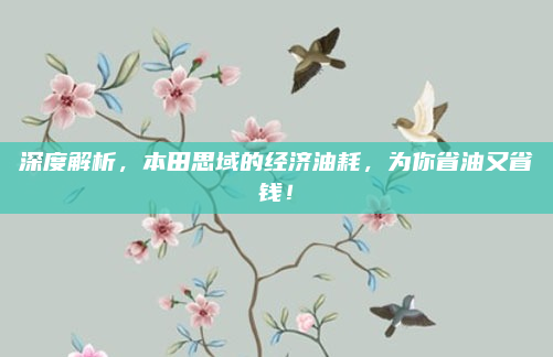 深度解析，本田思域的经济油耗，为你省油又省钱！