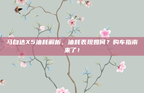 马自达X5油耗解析，油耗表现如何？购车指南来了！