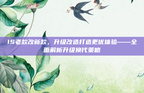 IS老款改新款，升级改造打造更优体验——全面解析升级换代策略