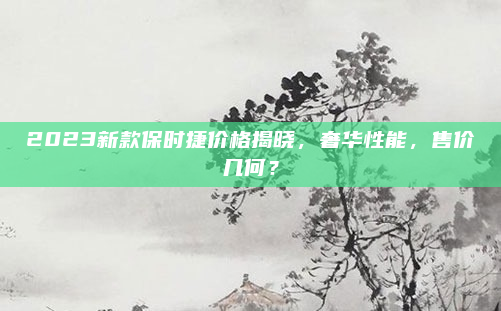 2023新款保时捷价格揭晓，奢华性能，售价几何？