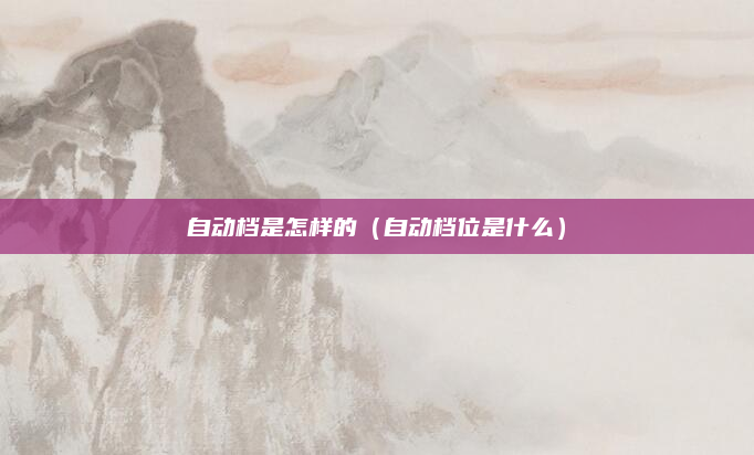自动档是怎样的(自动档位是什么)