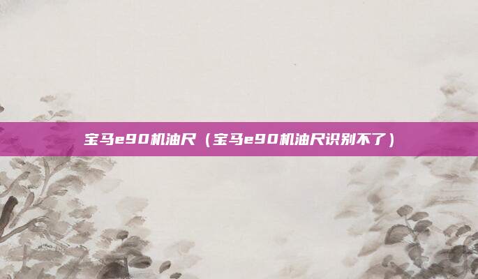 宝马e90机油尺（宝马e90机油尺识别不了）