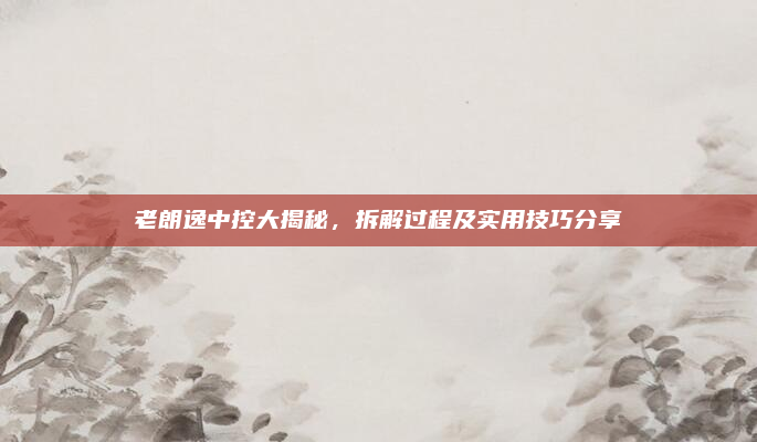 老朗逸中控大揭秘，拆解过程及实用技巧分享