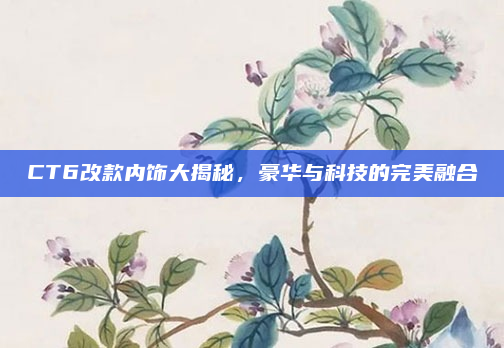 CT6改款内饰大揭秘，豪华与科技的完美融合