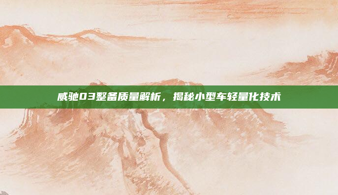 威驰03整备质量解析，揭秘小型车轻量化技术