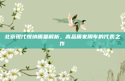 北京现代悦纳质量解析,高品质家用车的代表之作