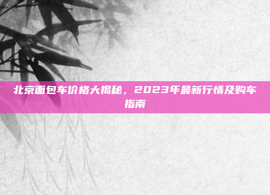 北京面包车价格大揭秘，2023年最新行情及购车指南