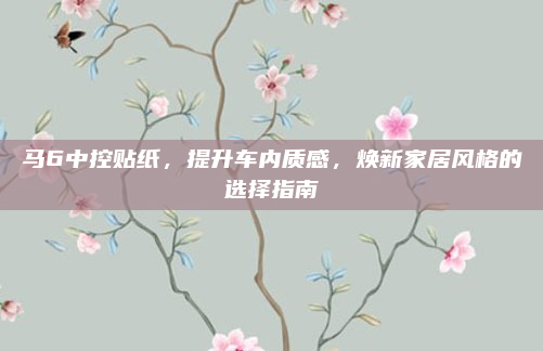 马6中控贴纸，提升车内质感，焕新家居风格的选择指南