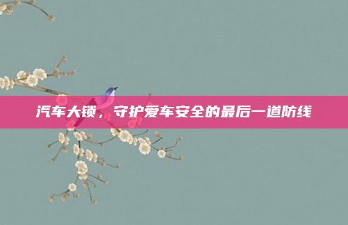 汽车大锁，守护爱车安全的最后一道防线