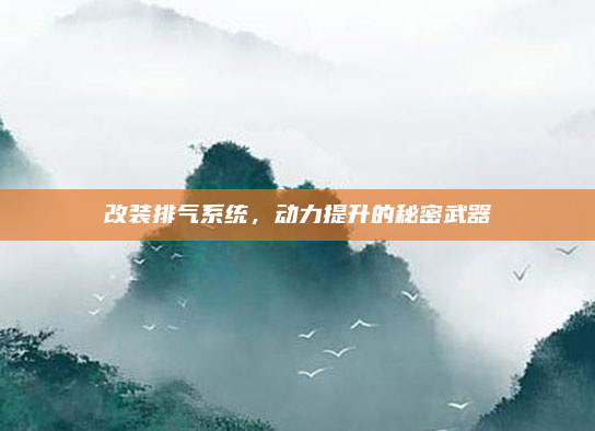 改装排气系统，动力提升的秘密武器