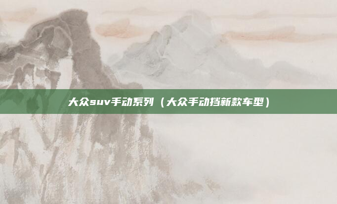 大众suv手动系列(大众手动挡新款车型)