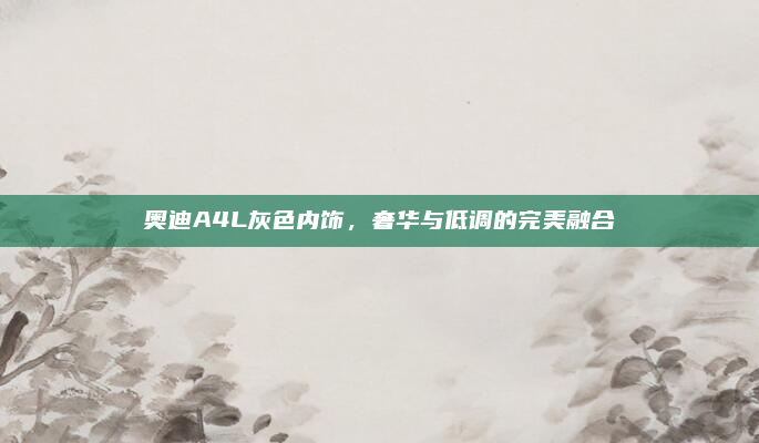 奥迪A4L灰色内饰，奢华与低调的完美融合