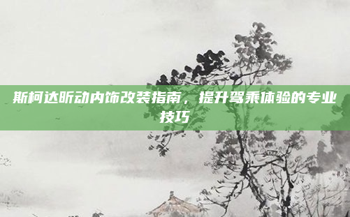 斯柯达昕动内饰改装指南，提升驾乘体验的专业技巧