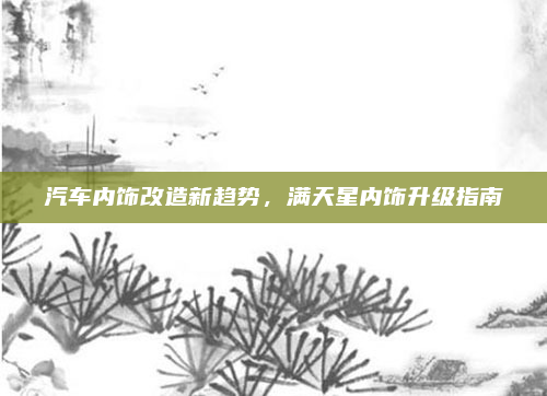 汽车内饰改造新趋势，满天星内饰升级指南
