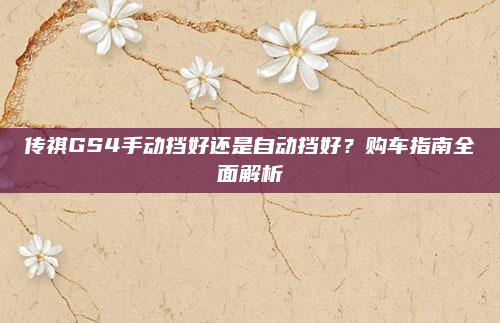 传祺GS4手动挡好还是自动挡好？购车指南全面解析