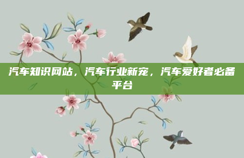 汽车知识网站，汽车行业新宠，汽车爱好者必备平台