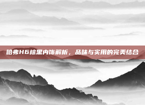 哈弗H6棕黑内饰解析，品味与实用的完美结合