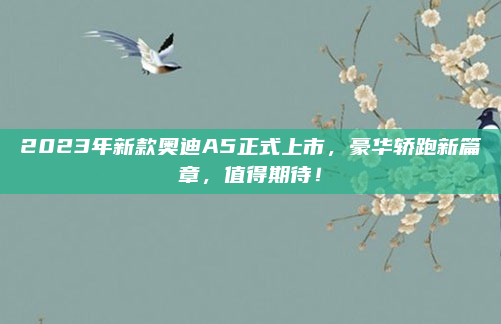 2023年新款奥迪A5正式上市，豪华轿跑新篇章，值得期待！