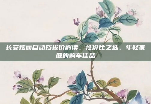 长安炫丽自动挡报价解读，性价比之选，年轻家庭的购车佳品