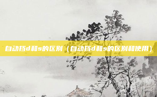 自动挡d和s的区别（自动挡d和s的区别和使用）