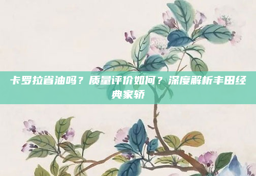 卡罗拉省油吗？质量评价如何？深度解析丰田经典家轿