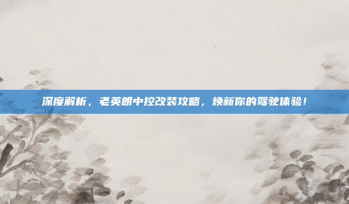 深度解析，老英朗中控改装攻略，焕新你的驾驶体验！