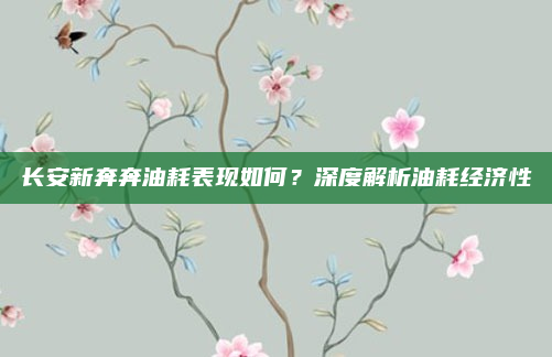 长安新奔奔油耗表现如何？深度解析油耗经济性