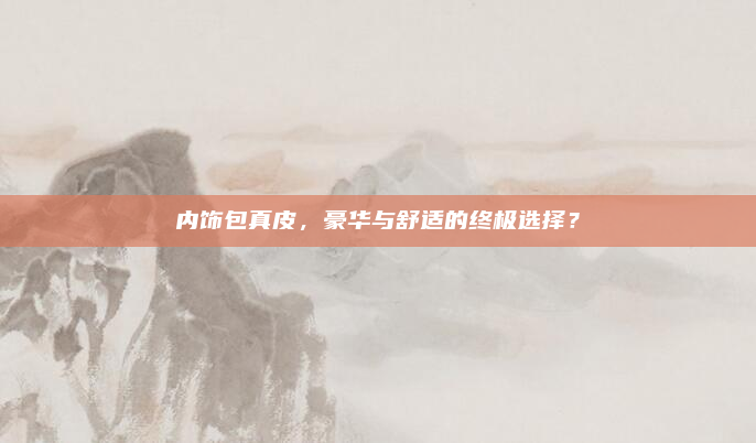 内饰包真皮，豪华与舒适的终极选择？