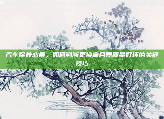 汽车保养必备，如何判断更换离合器质量好坏的关键技巧