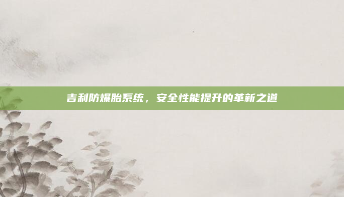 吉利防爆胎系统，安全性能提升的革新之道