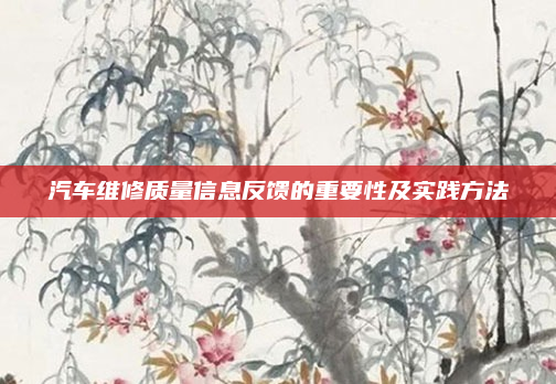 汽车维修质量信息反馈的重要性及实践方法