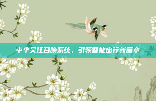 中华吴江召唤系统，引领智能出行新篇章