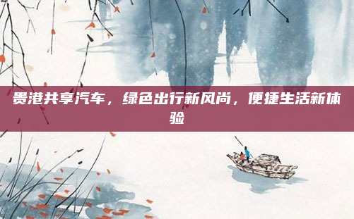 贵港共享汽车，绿色出行新风尚，便捷生活新体验